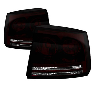 Spyder® - Driver and Passenger Side Chrome/Dark Red Euro Tail Lights