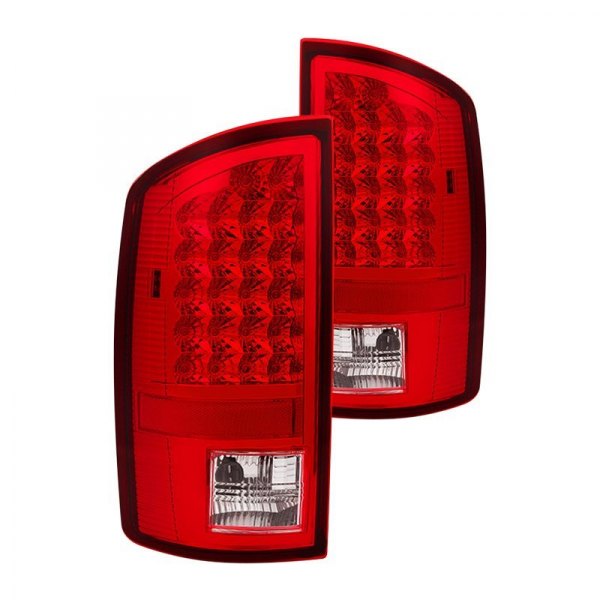 Spyder® - Chrome/Red LED Tail Lights, Dodge Ram