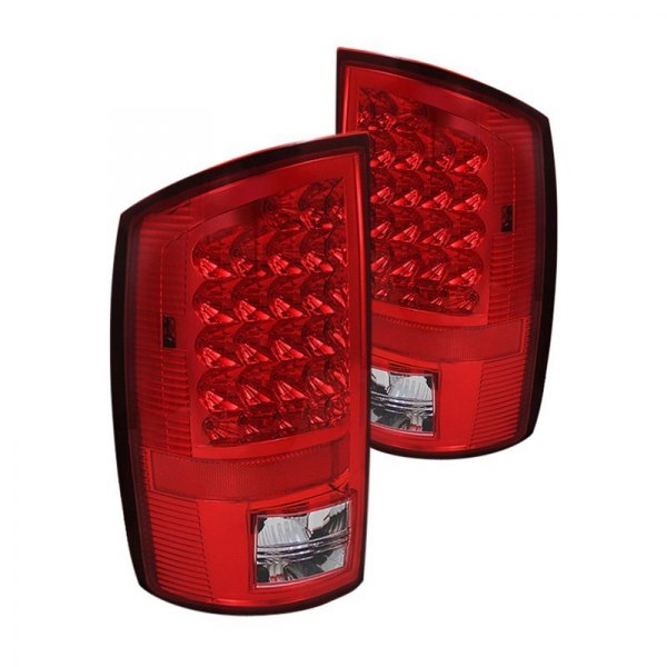 Spyder® - Chrome/Red LED Tail Lights, Dodge Ram