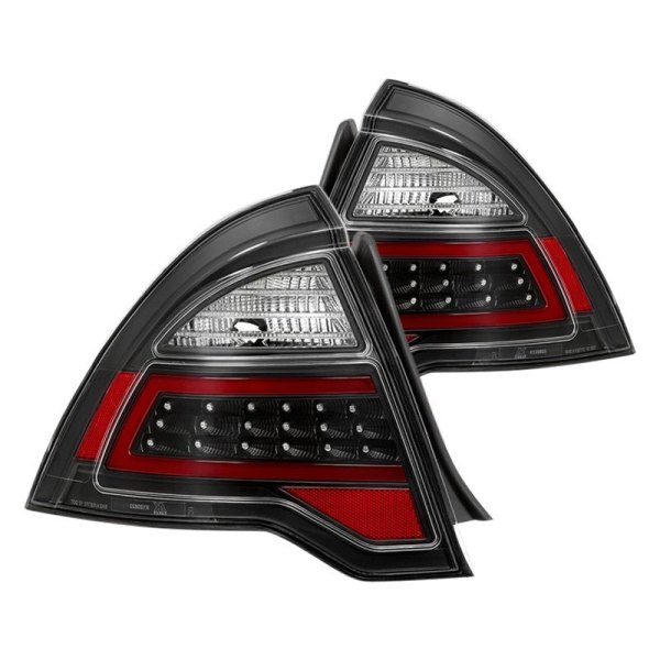Spyder® - Black Fiber Optic LED Tail Lights, Ford Fusion