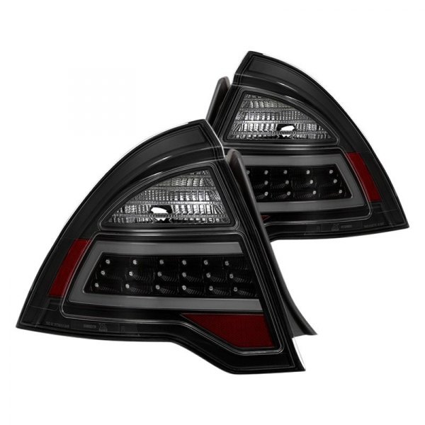 Spyder® - Black/Smoke Fiber Optic LED Tail Lights, Ford Fusion