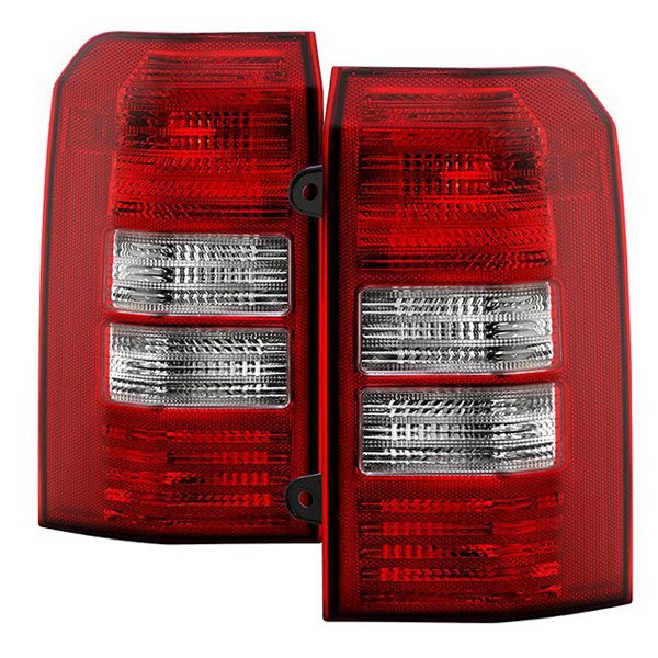 Spyder® - Jeep Patriot 2013 Chrome Red/Clear Factory Style Tail Lights