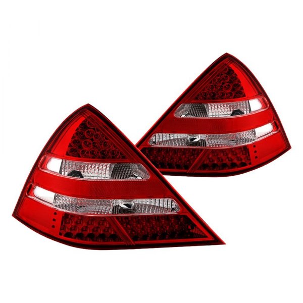 Spyder® - Chrome/Red LED Tail Lights, Mercedes SLK Class