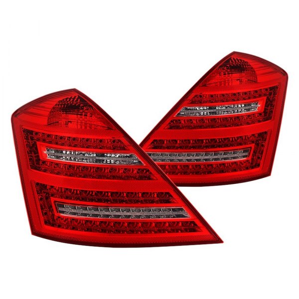 Spyder® - Chrome/Red LED Tail Lights, Mercedes S Class