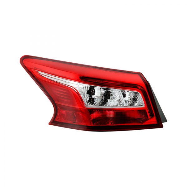 Spyder® - Driver Side Outer Chrome/Red Factory Style Tail Light, Nissan Sentra