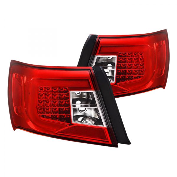 Spyder® - Chrome/Red Fiber Optic LED Tail Lights, Subaru WRX
