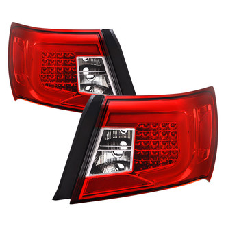 Spyder® - Driver and Passenger Side Chrome/Red Fiber Optic LED Tail Lights