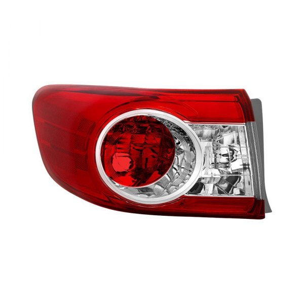 Spyder® - Driver Side Outer Chrome/Red Factory Style Tail Light, Toyota Corolla