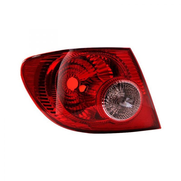 Spyder® - Driver Side Outer Chrome/Red Factory Style Tail Light, Toyota Corolla