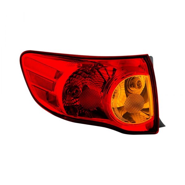 Spyder® - Driver Side Outer Chrome Red/Amber Factory Style Tail Light, Toyota Corolla