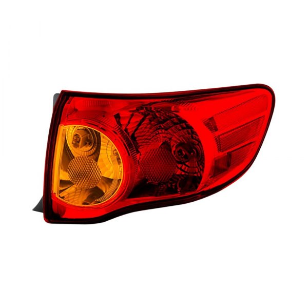 Spyder® - Passenger Side Outer Chrome Red/Amber Factory Style Tail Light, Toyota Corolla