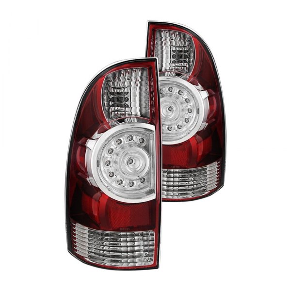 Spyder® - Chrome/Red Factory Style LED Tail Lights, Toyota Tacoma