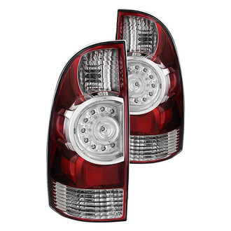 Spyder® - Driver and Passenger Side Chrome/Red Factory Style LED Tail Light