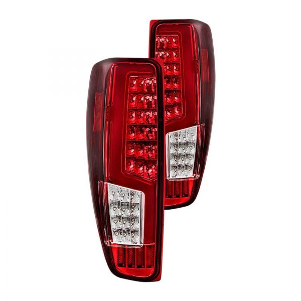 Spyder® - Chrome/Red Fiber Optic LED Tail Lights, GMC Canyon