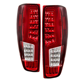 Spyder® - Driver and Passenger Side Chrome/Red Fiber Optic LED Tail Lights