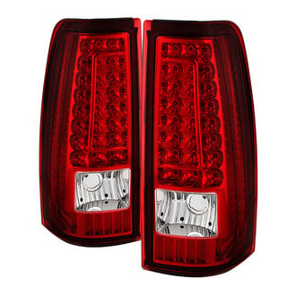 Spyder® - Driver and Passenger Side Chrome/Red C-Shape LED Tail Lights