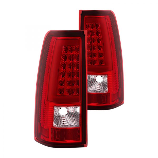 Spyder® - Red Fiber Optic LED Tail Lights, Chevy Silverado 2500