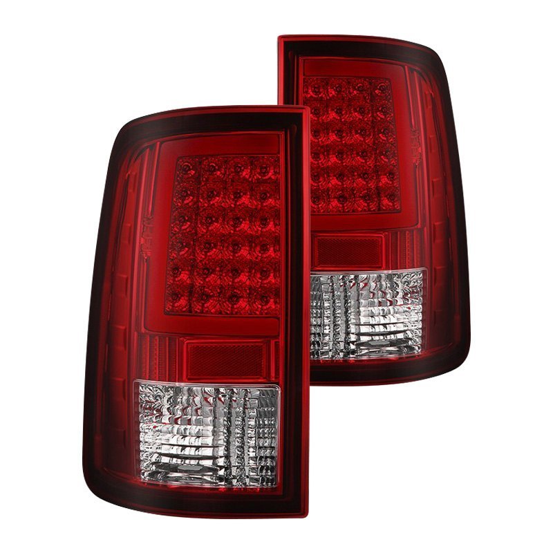 Spyder® ALT-ON-DRAM13V2-LBLED-RC - Chrome/Red Fiber Optic LED Tail Lights