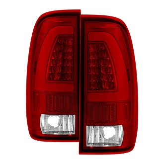 Spyder® - Driver and Passenger Side Chrome/Red Fiber Optic LED Tail Lights