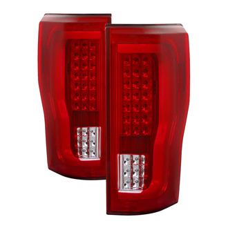 Spyder® - Driver and Passenger Side Chrome/Red Fiber Optic LED Tail Lights