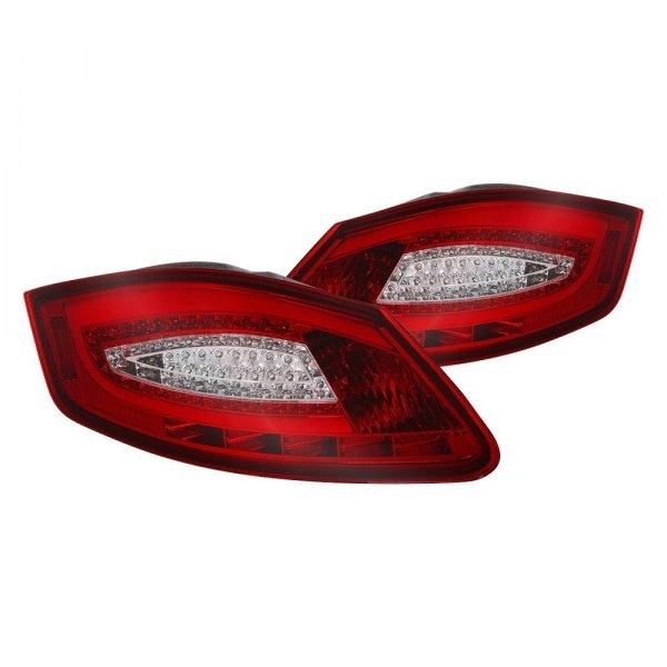 Spyder® - Chrome/Red Fiber Optic LED Tail Lights, Porsche Boxster
