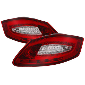 Spyder® - Driver and Passenger Side Chrome/Red Fiber Optic LED Tail Lights