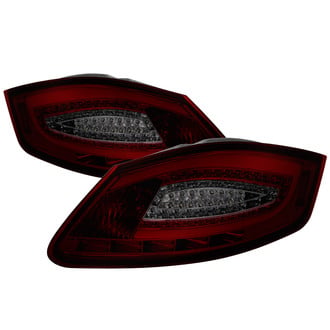 Spyder® - Driver and Passenger Side Chrome Red/Smoke Fiber Optic LED Tail Lights