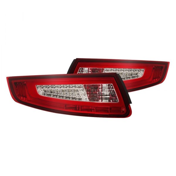 Spyder® - Chrome/Red Fiber Optic LED Tail Lights, Porsche 911 Series