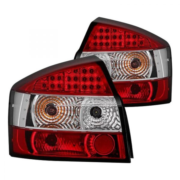Spyder® - Chrome/Red LED Tail Lights, Audi A4