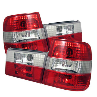 Spyder® - Driver and Passenger Side Chrome/Red Euro Tail Lights
