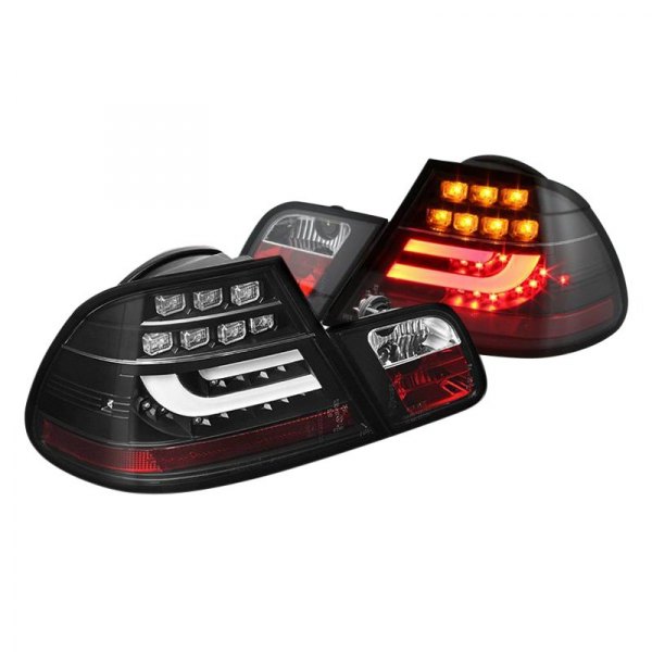 Spyder® - Black Fiber Optic LED Tail Lights, BMW 3-Series