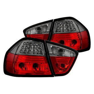 Spyder® - Driver and Passenger Side Chrome Red/Smoke Fiber Optic LED Tail Lights