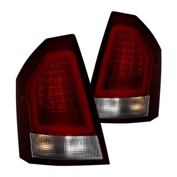 Spyder® - Chrome/Red Fiber Optic LED Tail Lights, Chrysler 300