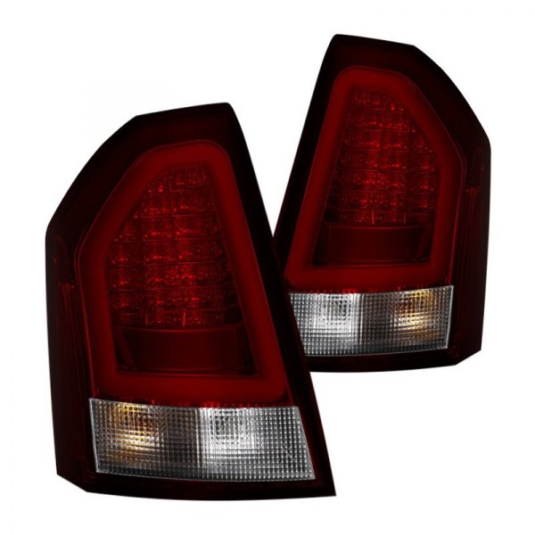 Spyder® - Chrome/Red Fiber Optic LED Tail Lights, Chrysler 300