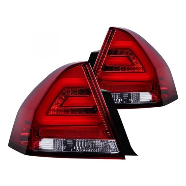 Spyder® - Chrome/Red Fiber Optic LED Tail Lights, Chevy Impala
