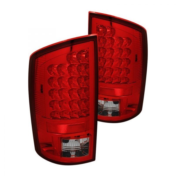 Spyder® - Chrome/Red LED Tail Lights, Dodge Ram