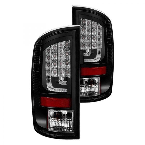 Spyder® - Black Fiber Optic LED Tail Lights, Dodge Ram