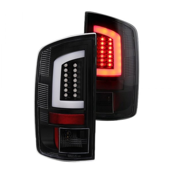 Spyder® - Black Fiber Optic LED Tail Lights, Dodge Ram