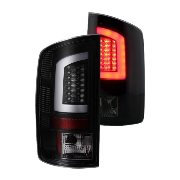 Spyder® - Black/Smoke Fiber Optic LED Tail Lights, Dodge Ram