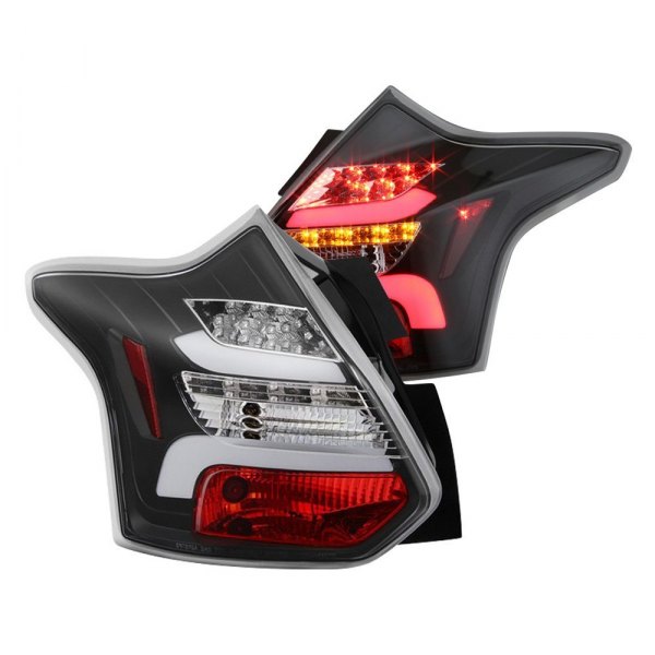 Spyder® - Black/Red Sequential Fiber Optic LED Tail Lights, Ford Focus