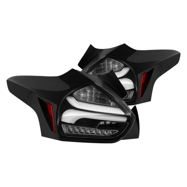 Spyder® - Black Sequential Fiber Optic LED Tail Lights, Ford Focus