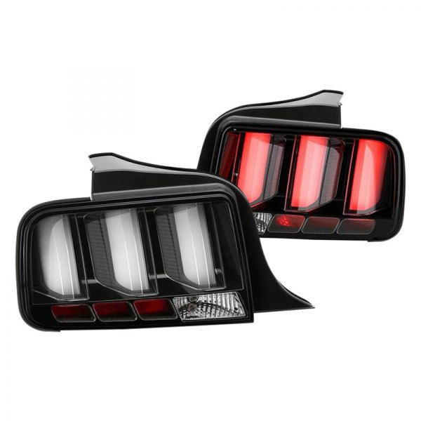 Spyder® - Black Sequential Fiber Optic LED Tail Lights, Ford Mustang