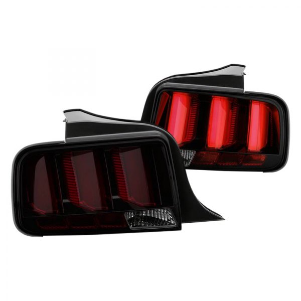 Spyder® - Black/Smoke Sequential Fiber Optic LED Tail Lights, Ford Mustang
