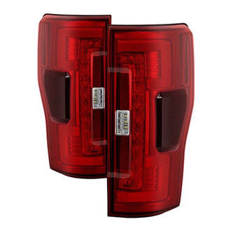 Spyder® - Driver and Passenger Side Chrome/Red Fiber Optic LED Tail Lights