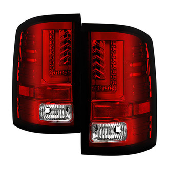 Spyder® ALT-YD-GS14-LBLED-RC - Driver and Passenger Side Chrome/Red Fiber Optic LED Tail Lights