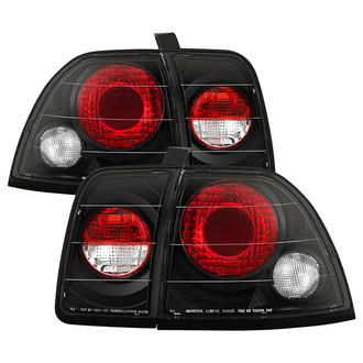 Spyder® - Driver and Passenger Side Black/Red Euro Tail Lights