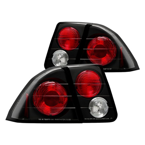 Spyder® - Black/Red Euro Tail Lights, Honda Civic