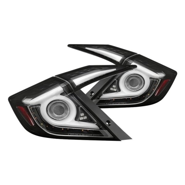 Spyder® - Black Fiber Optic LED Tail Lights, Honda Civic