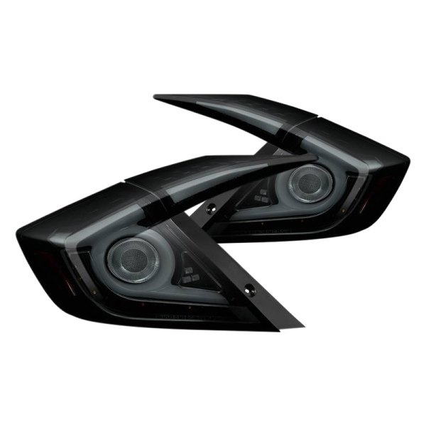 Spyder® - Black/Smoke Fiber Optic LED Tail Lights, Honda Civic