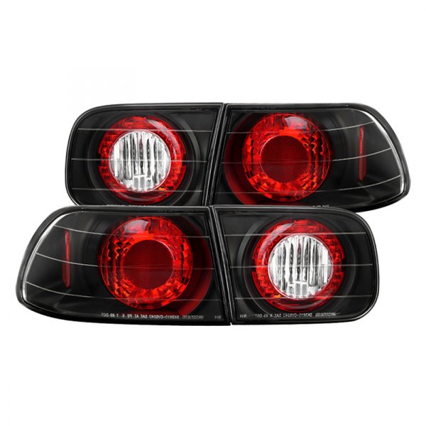 Spyder® - Black/Red Euro Tail Lights, Honda Civic